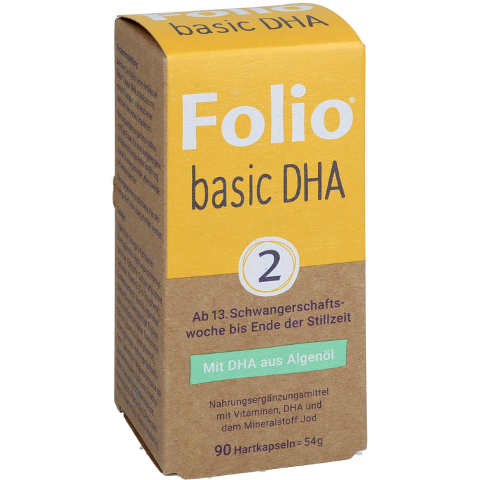 Folio 2 Basic DHA für Schwangerschaft & Stillzeit mit bioaktiver Folsäure, 90 St. Kapseln