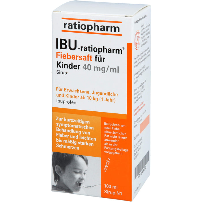 IBU-ratiopharm Fiebersaft für Kinder 4 %, 100 ml Lösung