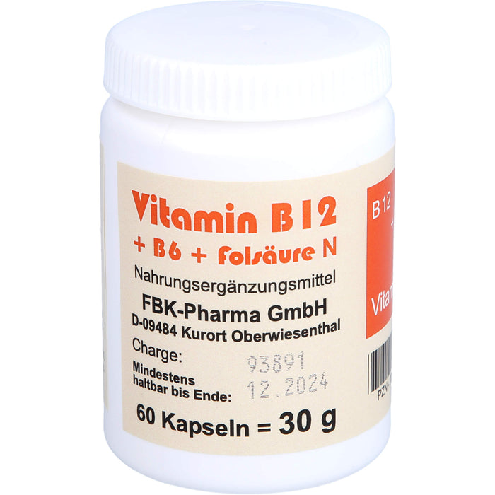 Bioxera Vitamin B12 + B6 + Folsäure N Kapseln, 60 St. Kapseln