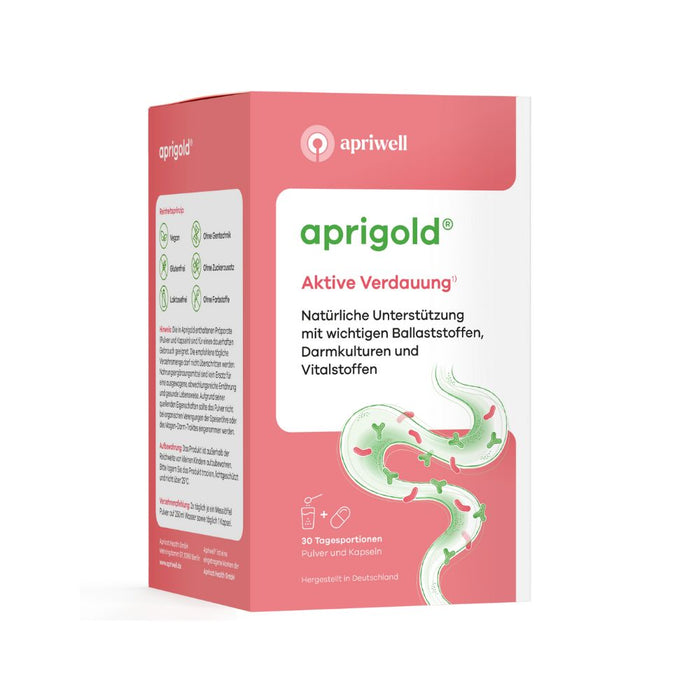 Apriwell Aprigold Pulver und Kapseln aktive Verdauung, 30 St. Portionen