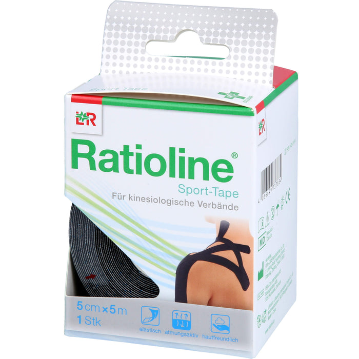Ratioline Sport-Tape 5 cm x 5 m schwarz, 1 St. Verband