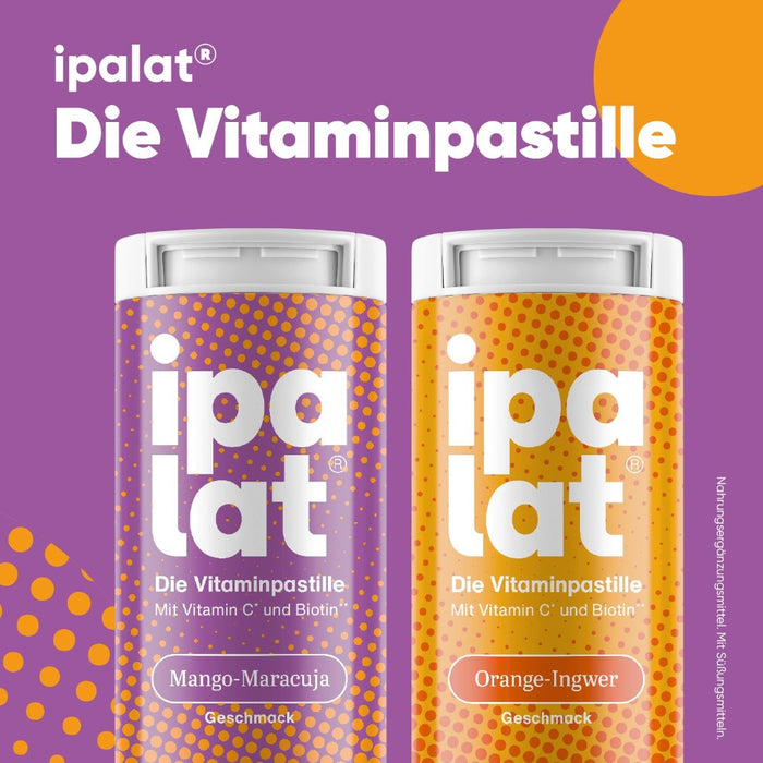 ipalat Vitaminpastillen Orange-Ingwer: Für Abwehrkräfte und Schleimhäute, 40 St. Pastillen
