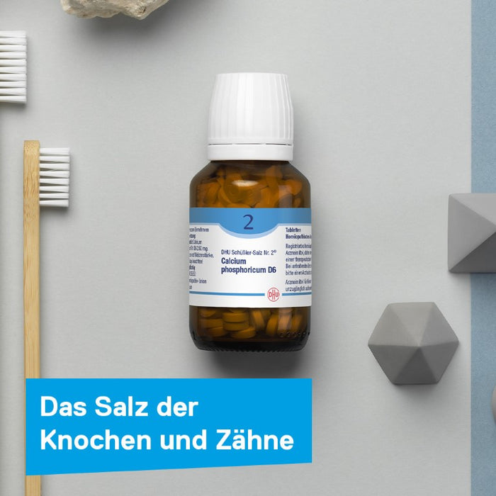 DHU Schüßler-Salz Nr. 2 Calcium phosphoricum D12 – Das Mineralsalz der Knochen und Zähne – das Original – umweltfreundlich im Arzneiglas, 900 St. Tabletten