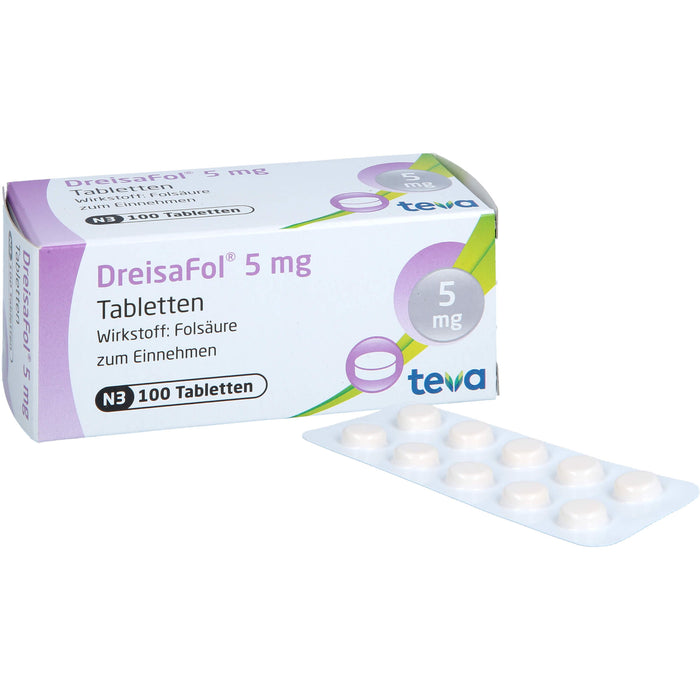 DreisaFol Tabletten bei Folsäuremangelzuständen, 100 St. Tabletten