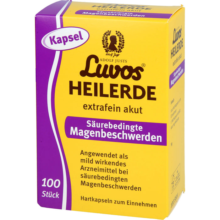 Luvos Heilerde extrafein akut Hartkapseln bei säurebedingten Magenbeschwerden, 100 St. Kapseln