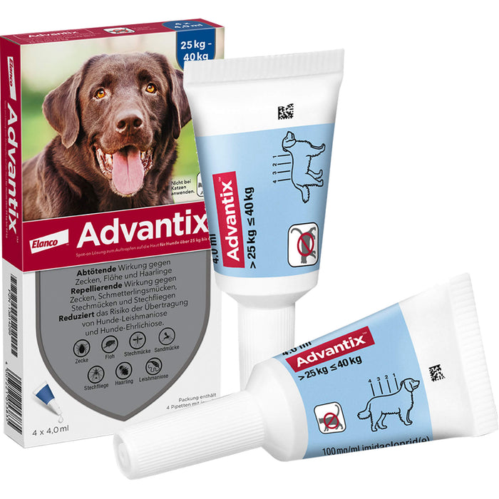 Advantix Spot-On Lösung für Hunde (25–40 kg), 4 St. Einzeldosisbehältnisse