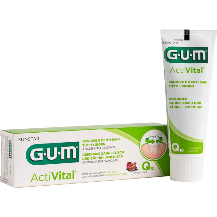 GUM ActiVital Zahnpasta für gesundes Zahnfleisch und Zähne jeden Tag, 75 ml Zahncreme