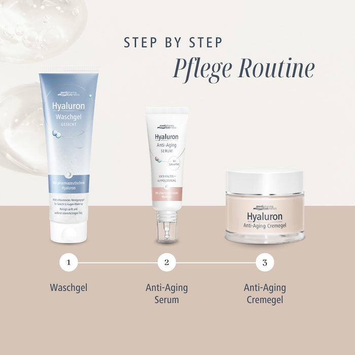 Medipharma Cosmetics Hyaluron Anti-Aging Cremegel wirkt aufpolsternd und reduziert Falten, 50 ml Gel