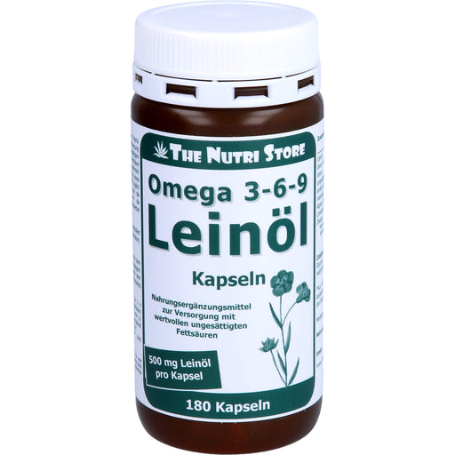 The Nutri Store Leinöl Omega 3-6-9 500 mg Bio Kapseln, 180 St. Kapseln