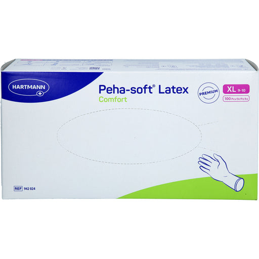Peha-soft Latex Comfort Untersuchungshandschuhe unsteril puderfrei Gr. XL, 100 St. Handschuhe
