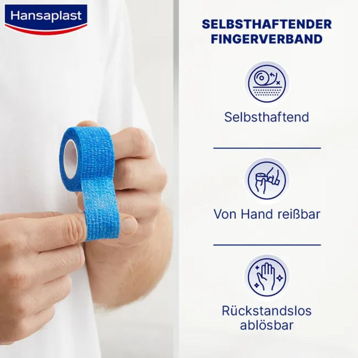 Hansaplast Selbsthaft. Fingerverband blau 5mx2,5cm, 1 St. Pflaster