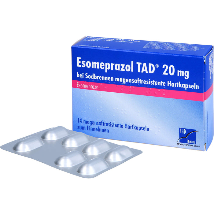 Esomeprazol TAD  20 mg bei Sodbrennen magensaftresistente Hartkapseln, 14 St. Kapseln