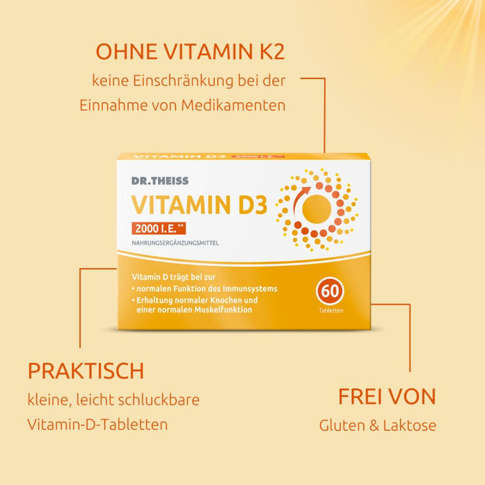 Dr. THEISS Vitamin D3 2000 I.E., 60 St. Tabletten