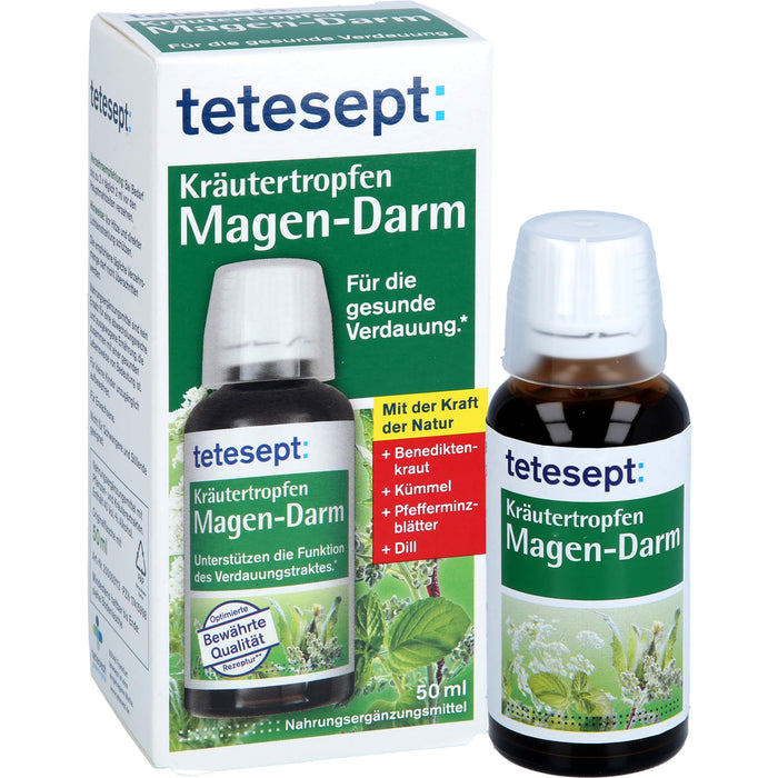 Tetesept Kräutertropfen Magen-Darm für die gesunde Verdauung, 50 ml Lösung