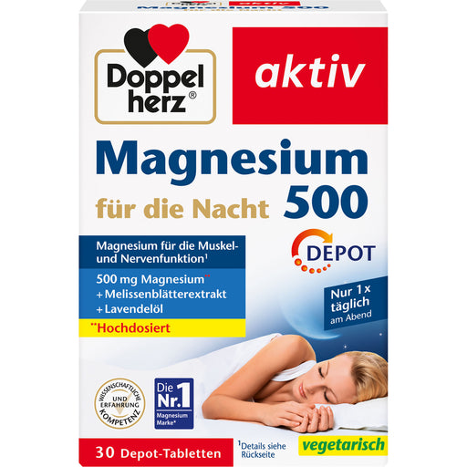 Doppelherz akitv Magnesium 500 für die Nacht Depot-Tabletten, 30 St. Tabletten