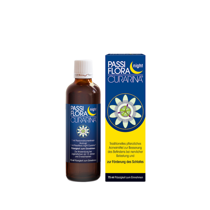 CURARINA Passiflora night Flüssigkeit bei nervlicher Belastung und zur Förderung des Schlafes, 75 ml Lösung