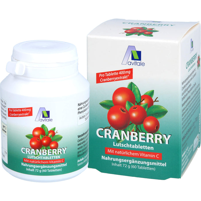 Avitale Cranberry Lutschtabletten mit natürlichem Vitamin C, 60 St. Tabletten