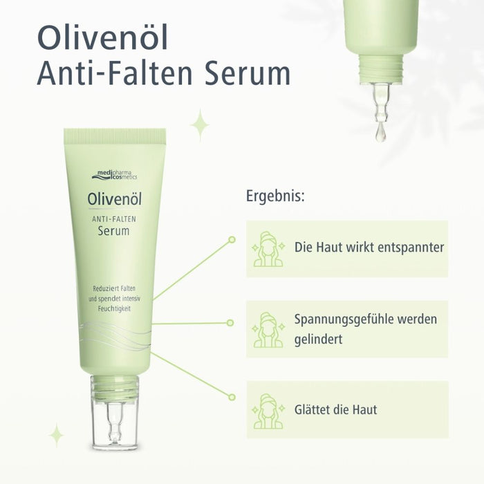 Medipharma Cosmetics Olivenöl Anti-Falten Serum reduziert Falten und spendet intensiv Feuchtigkeit, 30 ml Lösung
