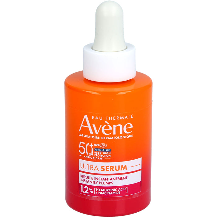 Avène Ultra Serum Aufpolsternd LSF 50+ schützt vor UVB, UVA + HEV Blue Light Filter reduziert Falten - verdichtet nach - strafft, 30 ml Lösung
