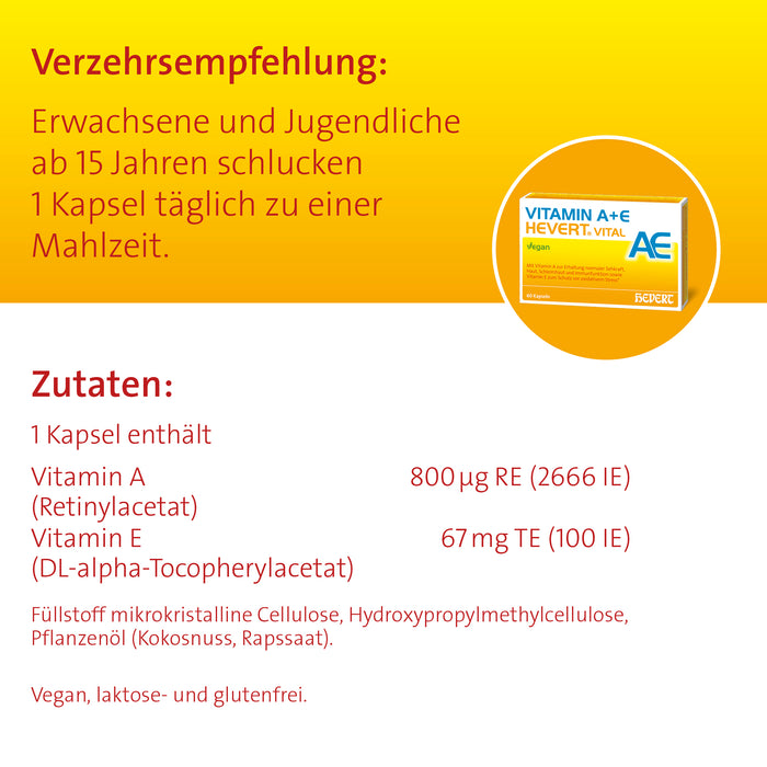 Vitamin A+E Hevert Vital, 60 St. Kapseln