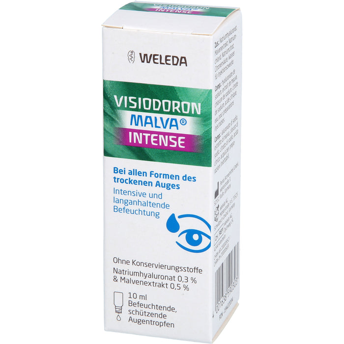 WELEDA Visiodoron Malva Intense befeuchtende Augentropfen bei trockenen Augen, 10 ml Lösung