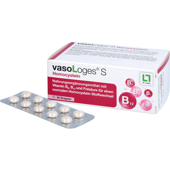 VasoLoges S Homocystein Dragees für einen normalen Homocystein-Stoffwechsel, 90 St. Tabletten