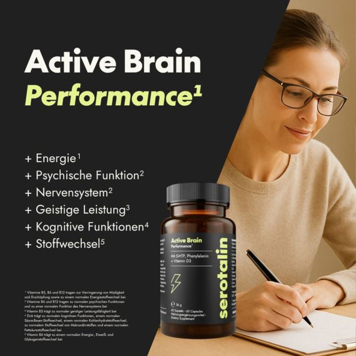 Serotalin Active Brain Performance Kapseln für Energie und Nervensystem, 60 St. Kapseln