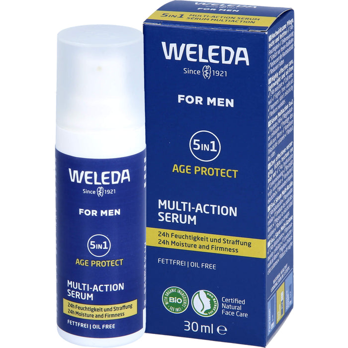 WELEDA For Men 5in1 Multi-Action Serum für 24h-Feuchtigkeit und straffe Haut, 30 ml Gel