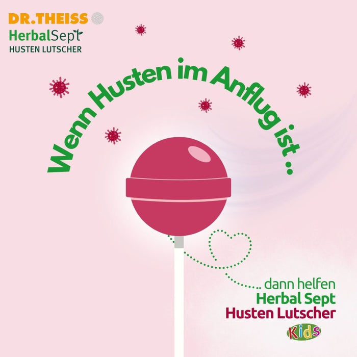 DR. THEISS Hedelix Herbalsept Hals Lutscher Kids bei Halsbeschwerden und Heiserkeit, 6 St. Lutscher