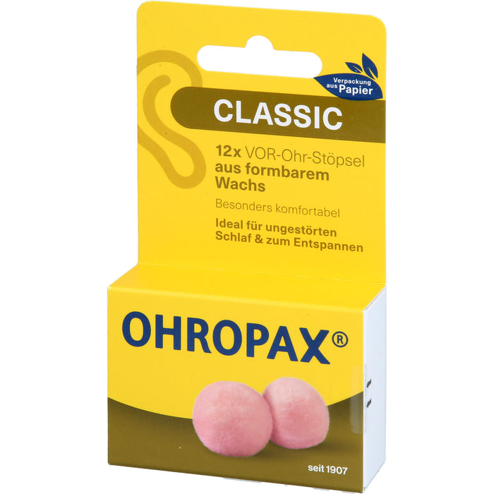 OHROPAX Classic Wachs Vor-Ohr Stöpsel, 12 St. Ohrstöpsel
