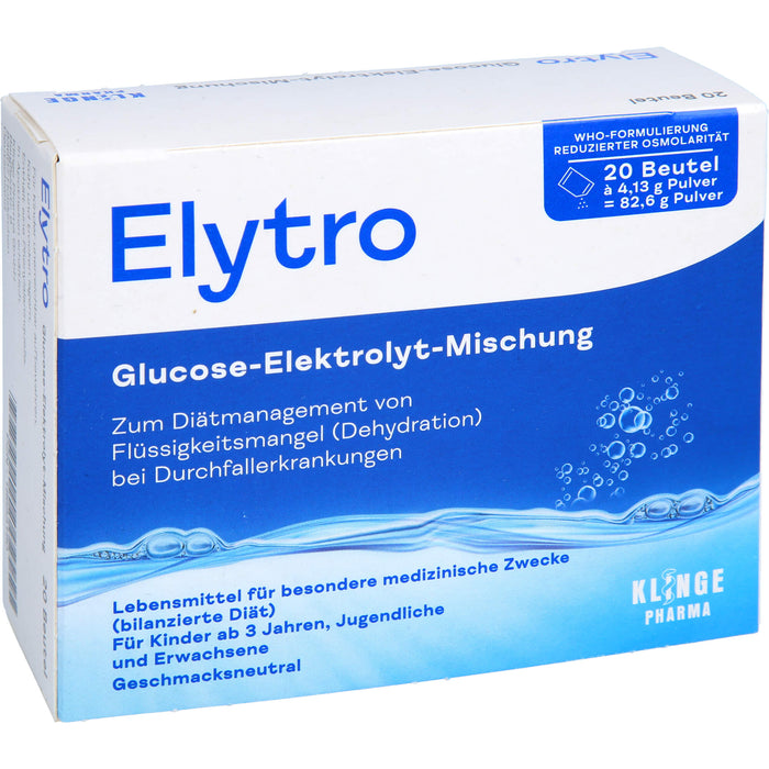 Elytro Glucose-Elektrolyt-Mischung bei Durchfallerkrankungen geschmacksneutral, 20 St. Beutel