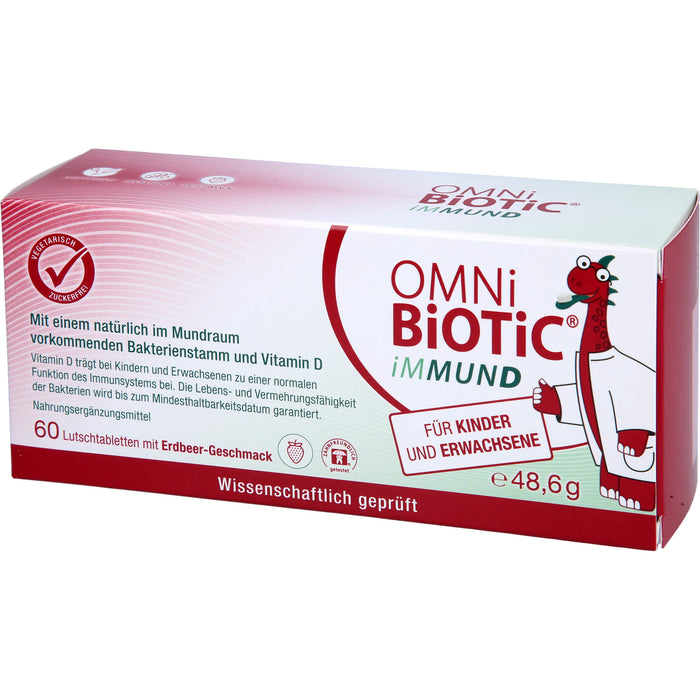 OMNi-BiOTiC iMMUND Lutschtabletten mit Erdbeergeschmack für Kinder und Erwachsene, 60 St. Tabletten