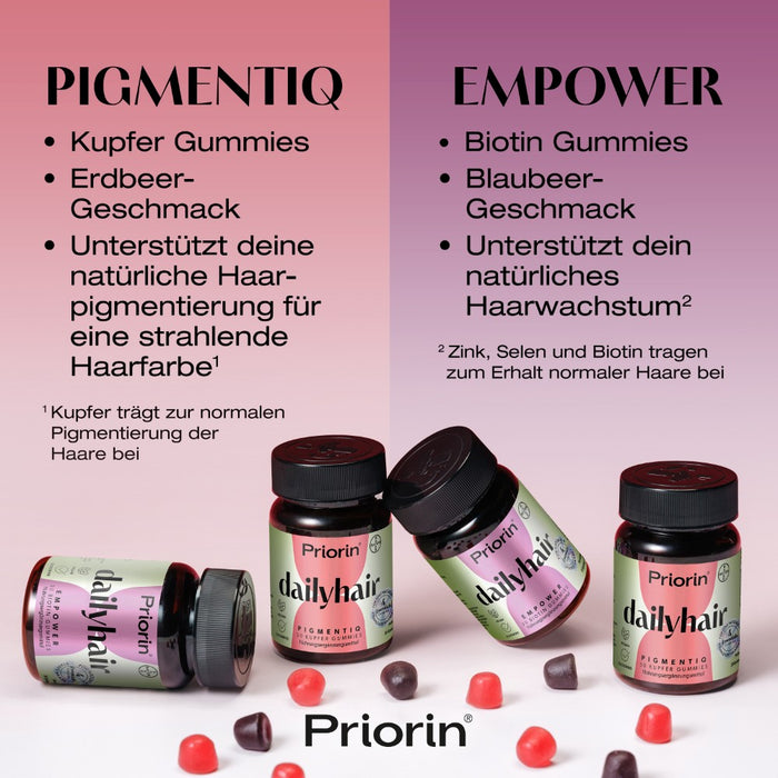 Priorin dailyhair Empower Biotin Gummies für natürlich starke Haare, 30 St. Gummidrops