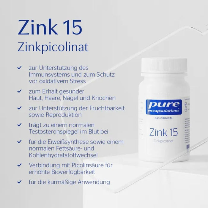Pure Encapsulations Zink 15 Zinkpicolinat Kapseln, 30 St. Kapseln