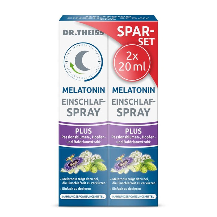 Dr. Theiss Melatonin Einschlaf-Spray Plus Passionsblumen-, Hopfen- und Baldrianextrakt, 40 ml Lösung
