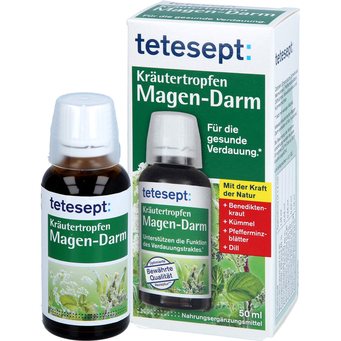 Tetesept Kräutertropfen Magen-Darm für die gesunde Verdauung, 50 ml Lösung