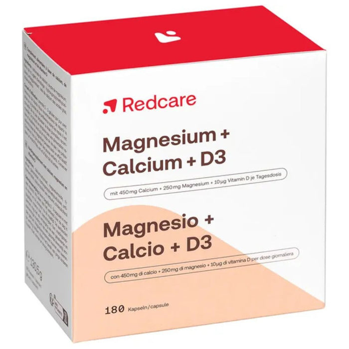Redcare Magnesium + Calcium + D3 Kapseln, 180 St. Kapseln