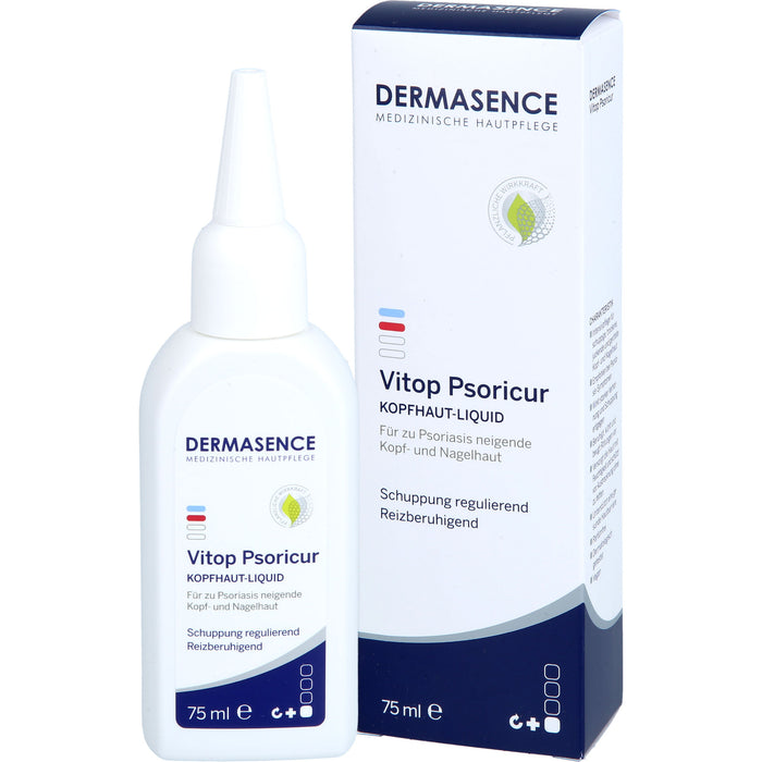 DERMASENCE Vitop Psoricur Kopfhaut-Liquid für zu Psoriais neigende Kopf-und Nagelhaut, 75 ml Lösung