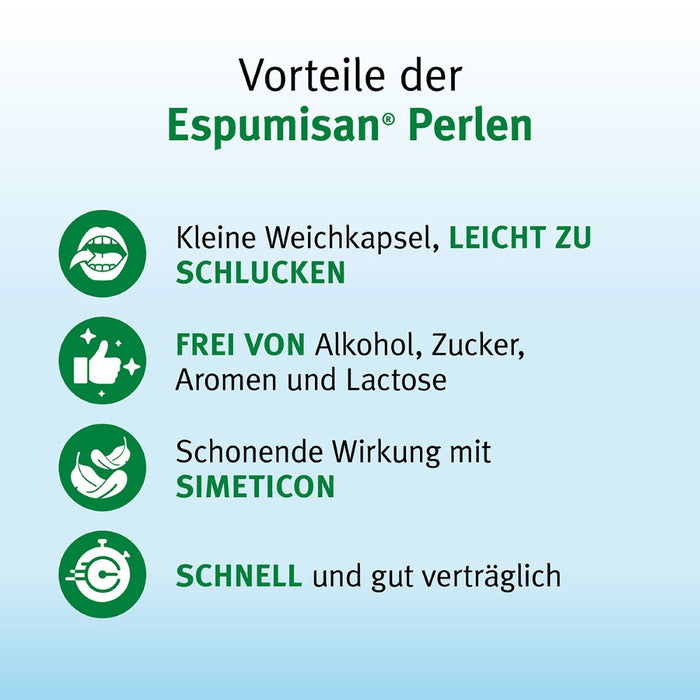 Espumisan Perlen 40 mg Weichkapseln bei Blähungen und Völlegefühl, 25 St. Kapseln
