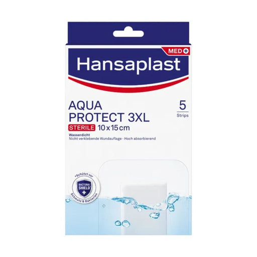 Hansaplast Aqua Protect 10 x 15 cm atmungsaktiver, wasserfester Wundverband polstert die Wunde, ohne zu verkleben, 5 St. Verband