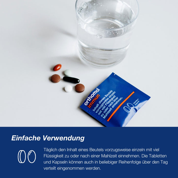 Orthomol Immun - Mikronährstoffe zur Unterstützung des Immunsystems - mit Vitamin C, Vitamin D und Zink - Tabletten/Kapseln, 15 St. Tagesportionen