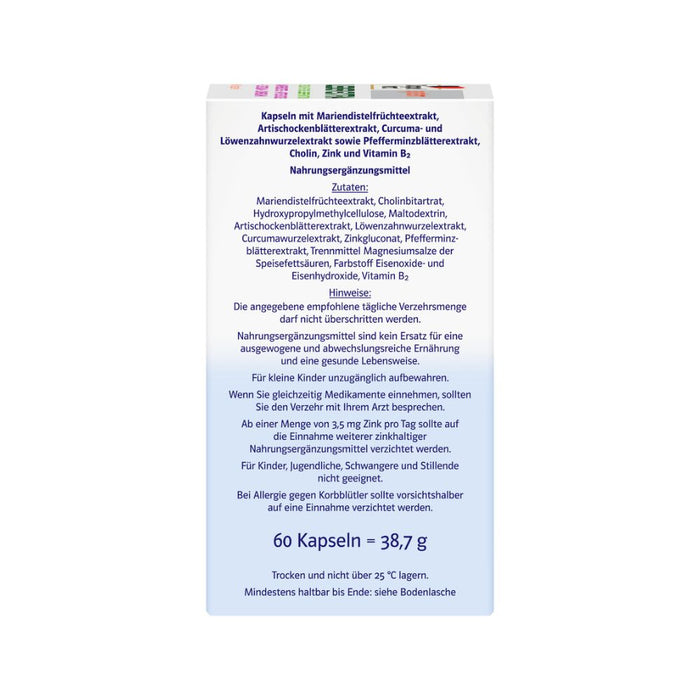 Doppelherz system Leber Extra Kapseln mit Mariendistel, Artischocke und Curcuma zur Unterstützung der Leberfunktion, 60 St. Kapseln