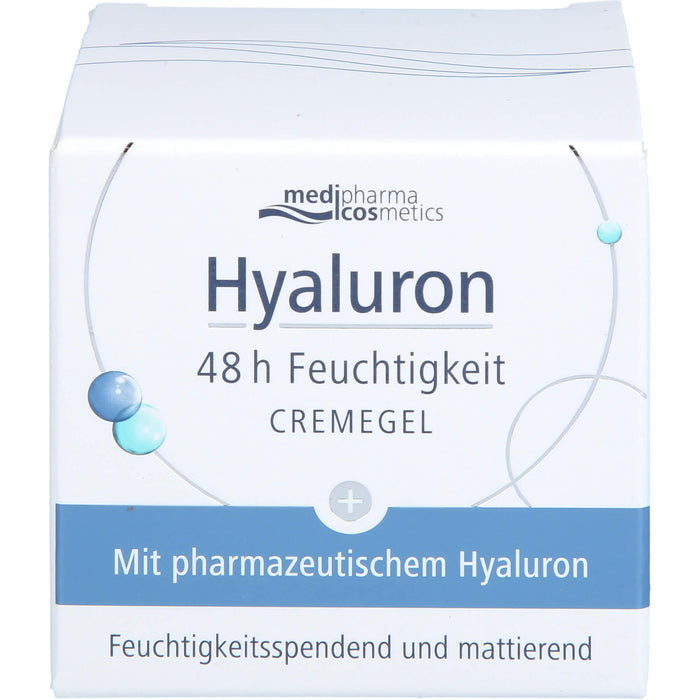 Medipharma Cosmetics Hyaluron 48h Feuchtigkeit Cremegel feuchtigkeitsspendend und mattierend, 50 ml Gel