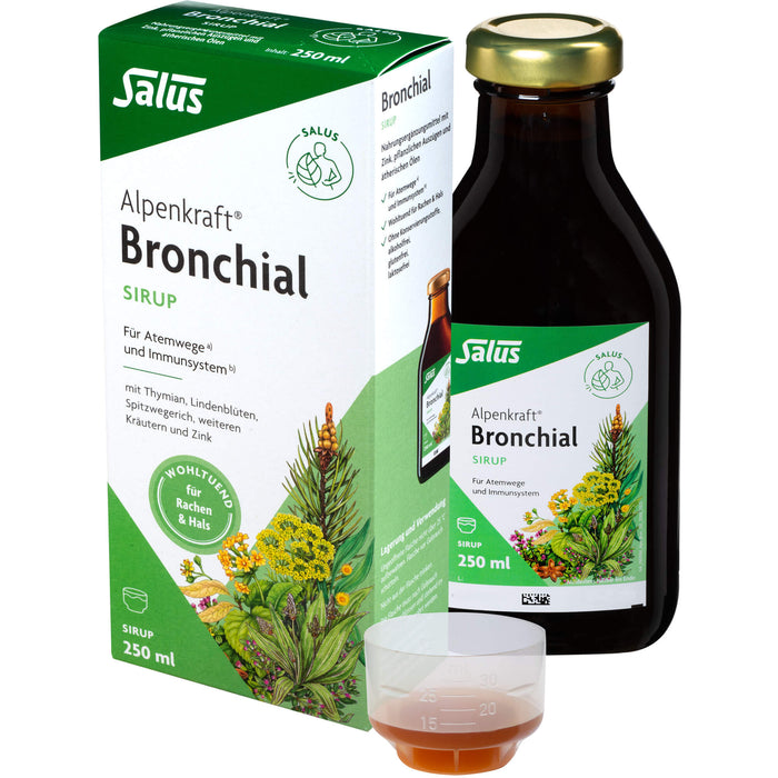 Salus Alpenkraft Bronchial Sirup für Atemwege und Immunsystem, 250 ml Lösung