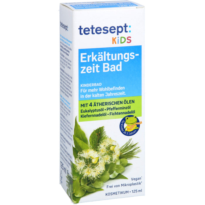 Tetesept Kinderbad Erkältungszeit Bad mit 5 ätherischen Ölen, 125 ml Lösung