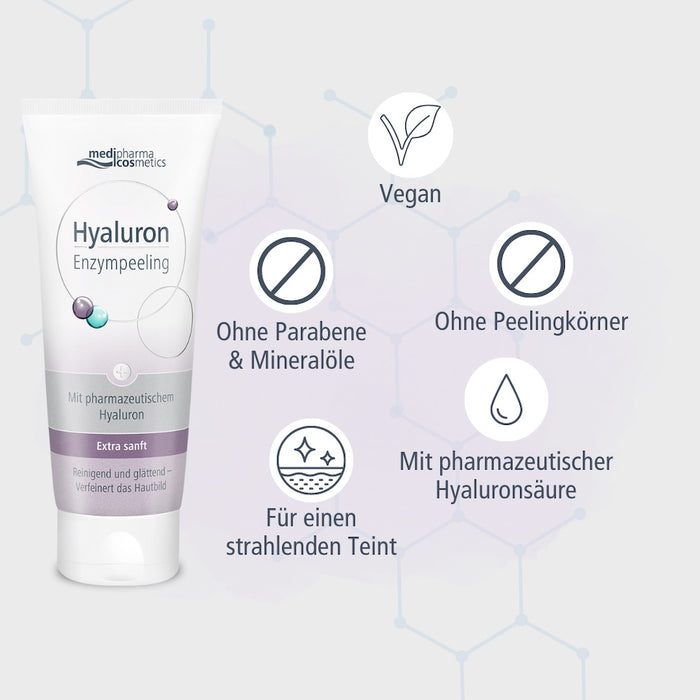 Medipharma Cosmetics Hyaluron Enzympeeling Reinigend und glättend - Verfeinert das Hautbild, 100 ml Peeling