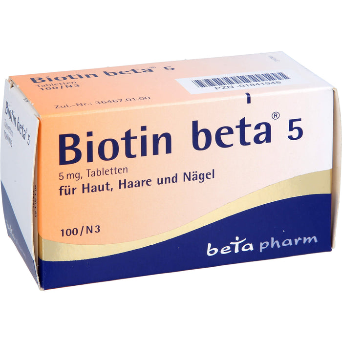 Biotin beta 5 Tabletten, 100 St. Tabletten