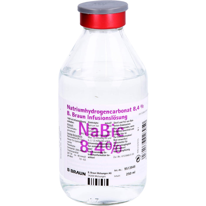 Natriumhydrogencarbonat 8,4 % B. Braun Infusionslösung, Glas 250 ml, 10X250 ml INF