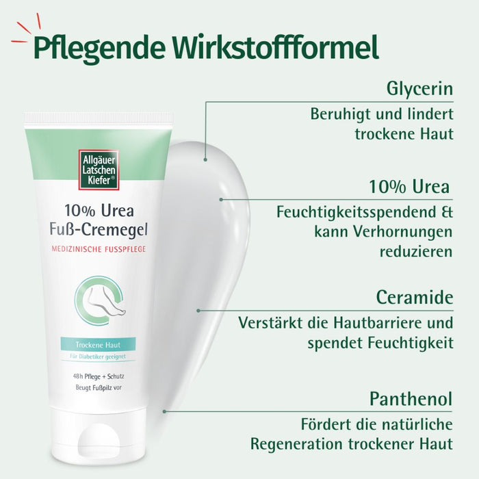 ALLGÄUER LATSCHENKIEFER 10% Urea Fuß Cremegel, 100 ml Creme