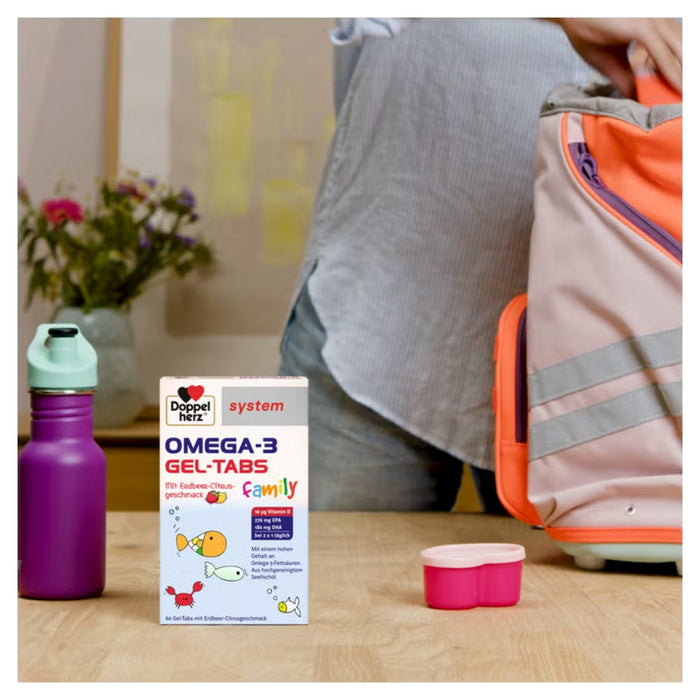 Doppelherz Omega-3 Gel-Tabs family Erdb.-Ci system, 60 St. Kautabletten